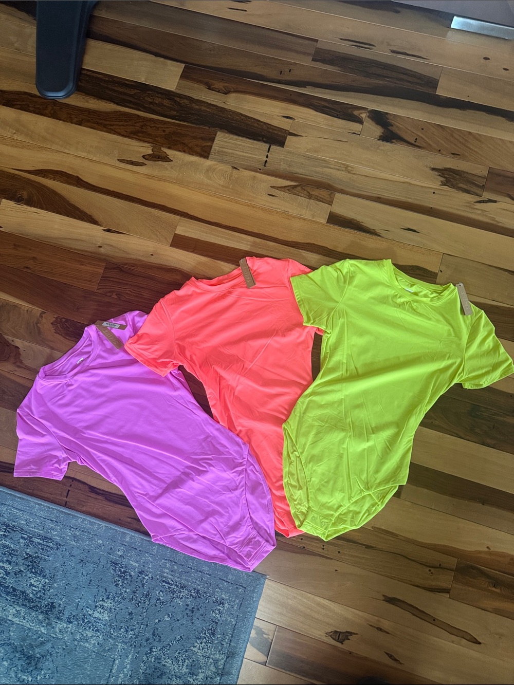 SKIMS Women's Neon Short Sleeve Bodysuits- Pink, Coral, Lime